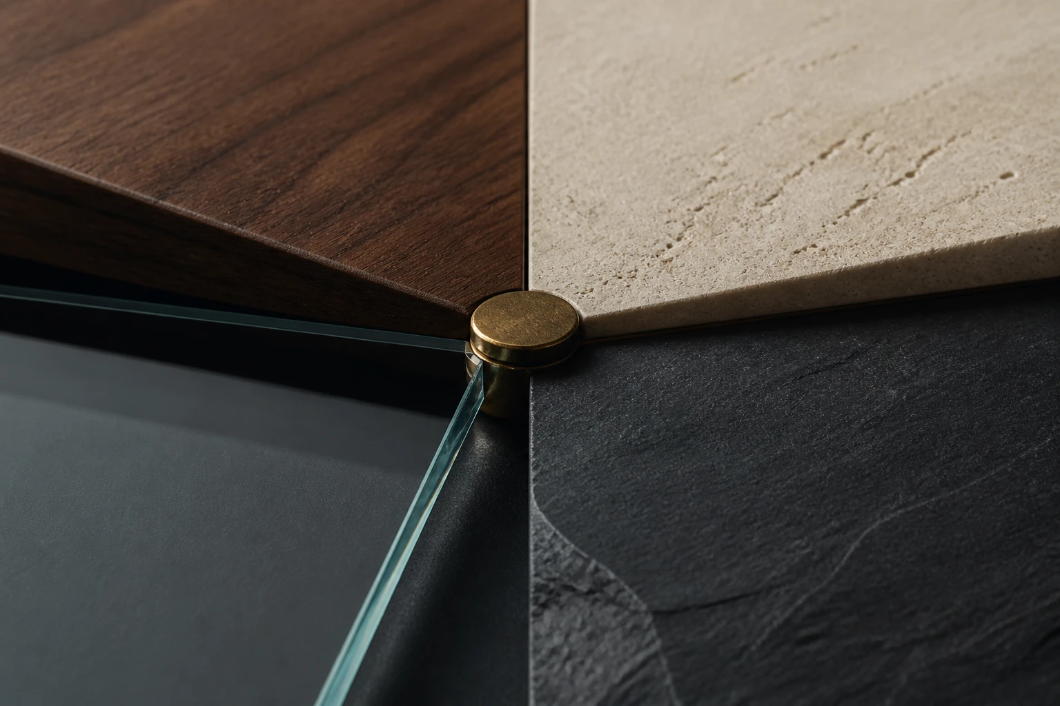 A restrained reflecting pool and precise stone crossings form an ordered advisory landscape.